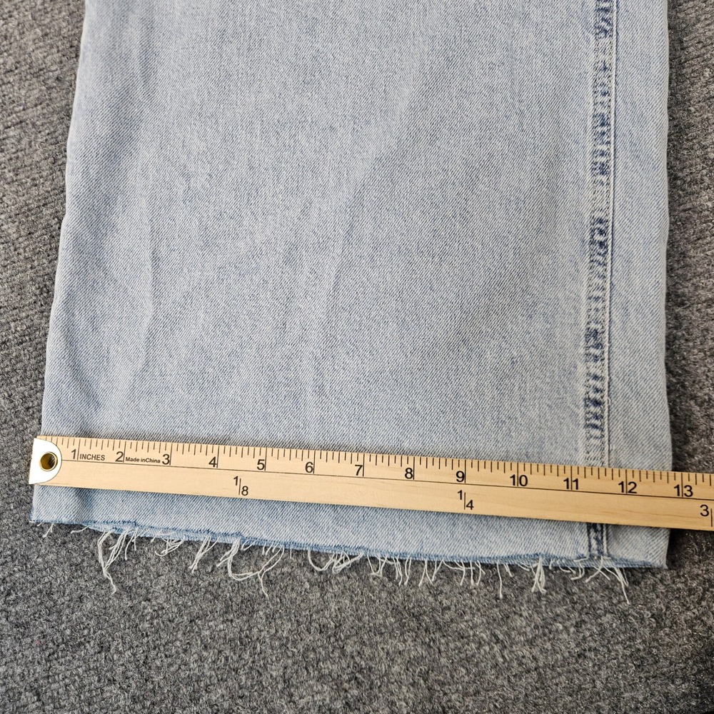Lucky Brand Womens Light Wash Wide Leg Drawstring Denim Jeans Raw Hem Large - Picture 11 of 12